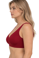 LOSHA LIGHTLY PADDED NON WIRED SUPER SOFT LASER CUT BRA-MAROON