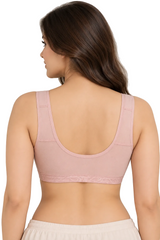 POST SURGICAL BRA WITH FRONT AND SHOULDER HOOKS PINK