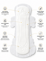Losha Organic Cotton Ultra thin sanitary pads PACK OF 7- 330mm