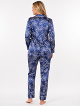 Button down satin silk PJ set-Floral