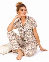 SIESTA COTTON BUTTON DOWN SHIRT & PJ SET- SPRING WHITE