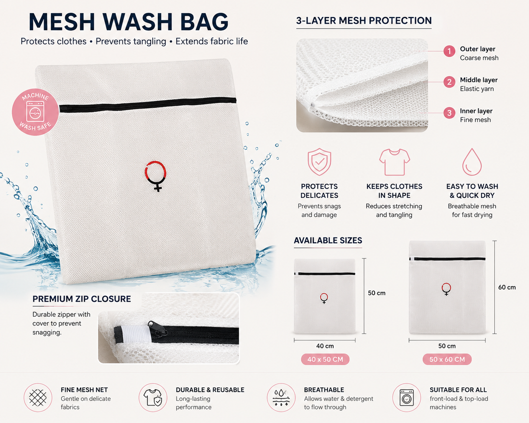 LOSHA Premium 3D Spacer Mesh Laundry Wash Bag