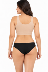 LOSHA NO PANTY LINES LASER CUT BIKINI BRIEF BLACK
