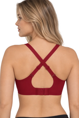 LOSHA LIGHTLY PADDED NON WIRED SUPER SOFT LASER CUT JELLY BRA-MAROON