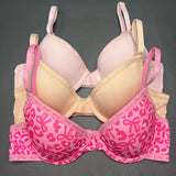 LOSHA GIRL PACK OF 3 WIRED LIGHTLY PADDED BRAS-VPINK/SKIN/BPINK/WHITE