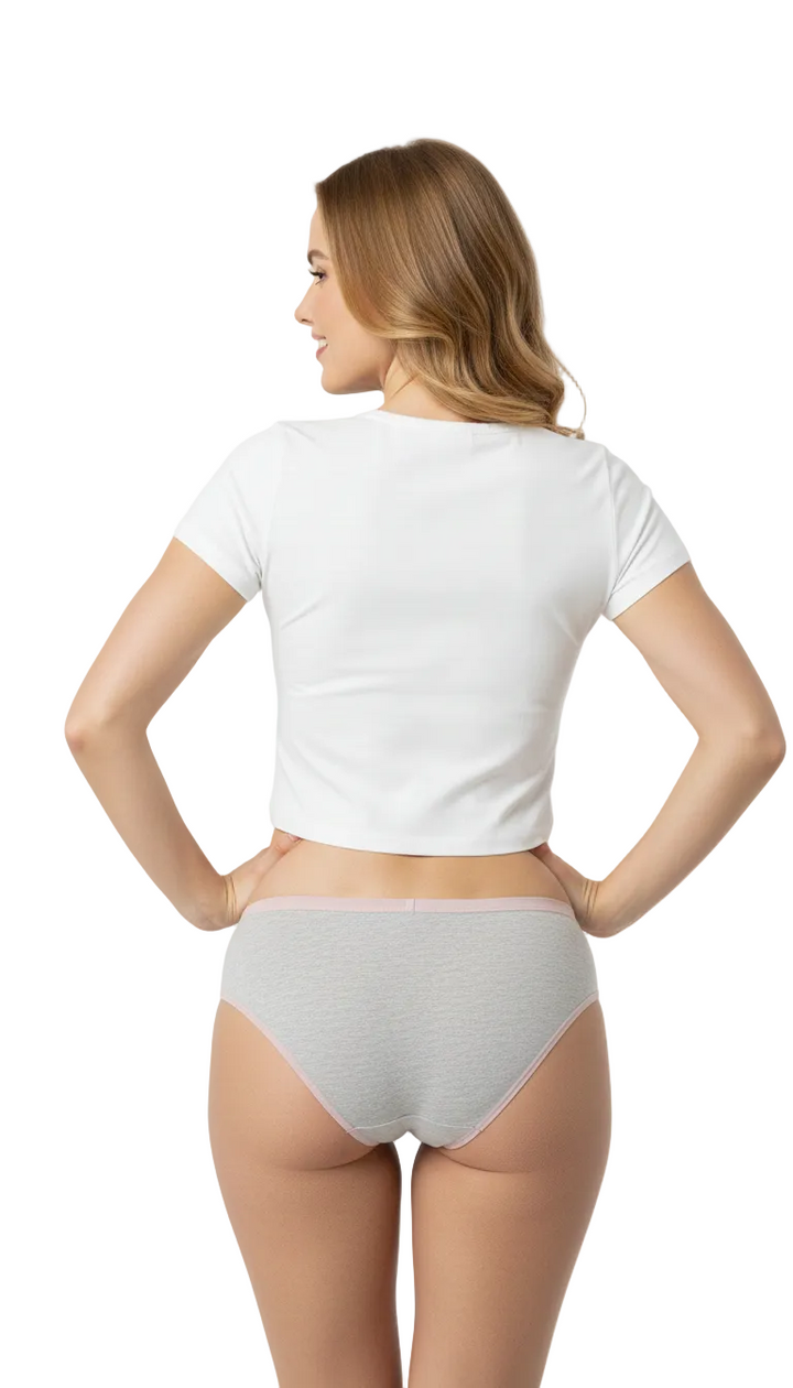 LOSHA SUPER SOFT COTTON STRETCH BIKINI BRIEF -DARK GREY