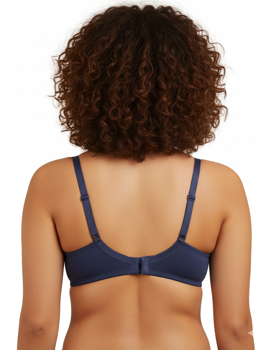 LOSHA COTTON DOUBLE LAYERED MOULDED CUPS WIRE-FREE BRA-BLUE DEPTHS