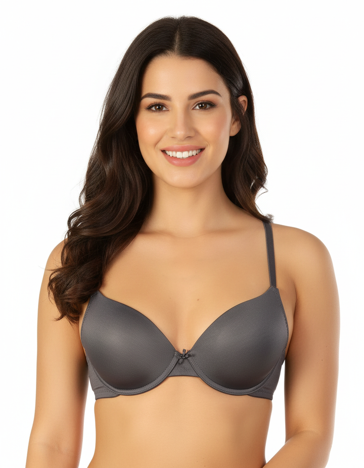 Pack of 3 Microfiber Wired Pushup T-Shirt Bras-Dusty Cedar