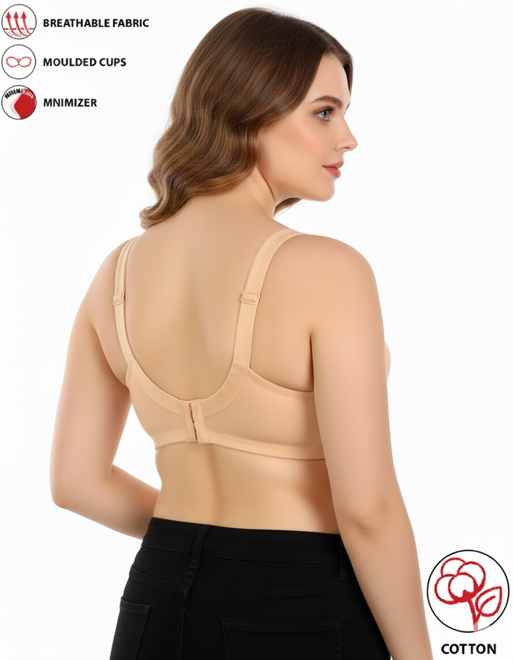 LOSHA COTTON FULL COVERAGE SINGLE LAYERED WIRE-FREE BRA -SKIN