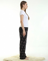 STRAIGHT LEG FLEECE SLEEP PANT-BLACK