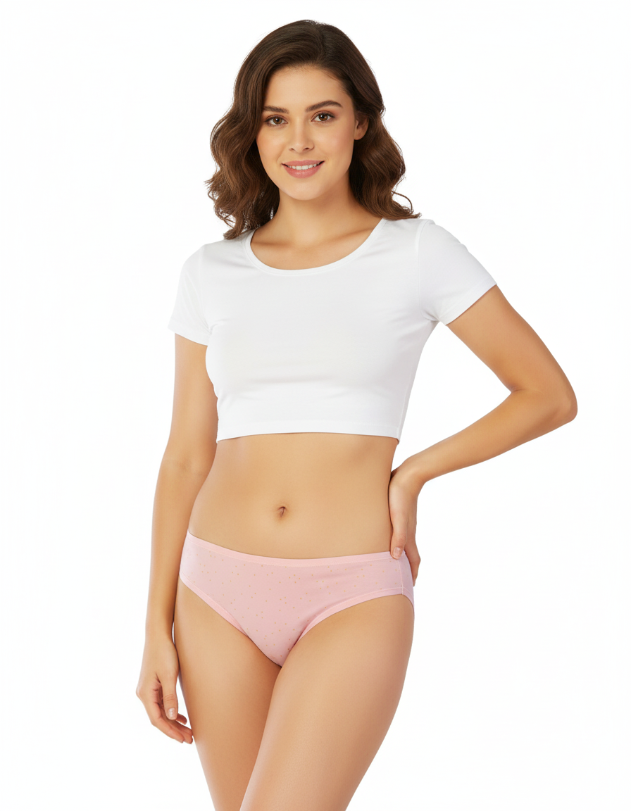 PACK OF 5 SUPER SOFT COTTON STRETCH PRINTED BIKINI BRIEFS -PALM