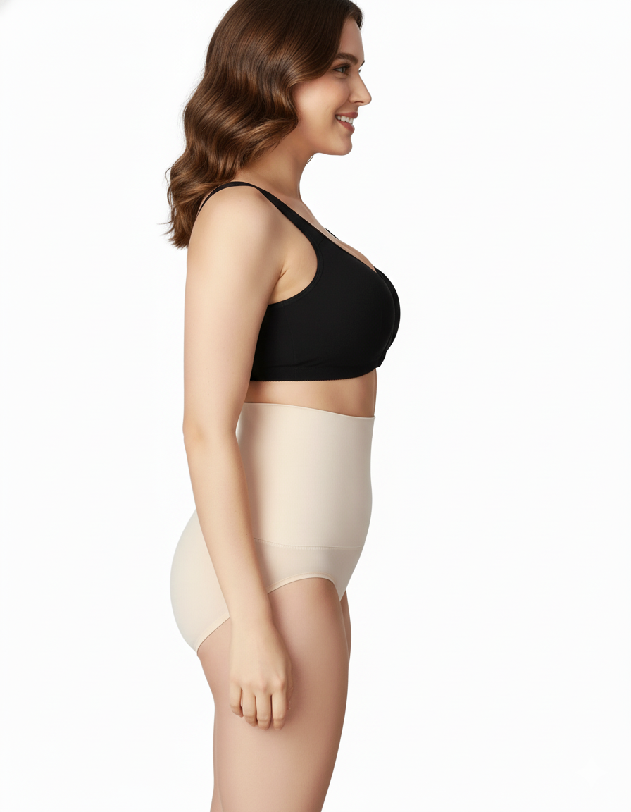 LOSHA SEAMLESS MEDIUM COMPRESSION SHAPING BRIEF -Cream