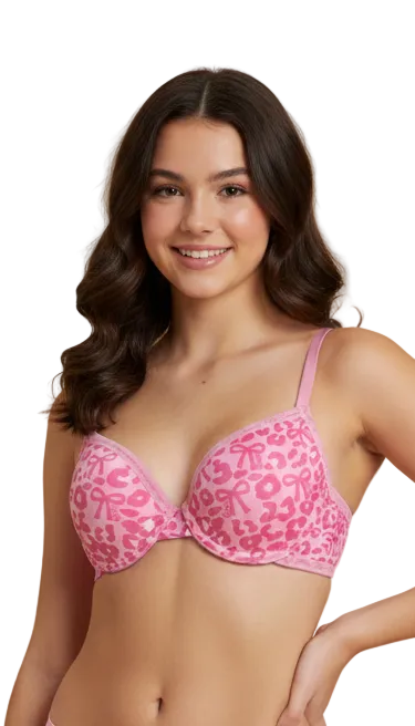 LOSHA GIRL PACK OF 3 COTTON WIRED LIGHTLY PADDED BRAS-VPINK/SKIN/BPINK/WHITE