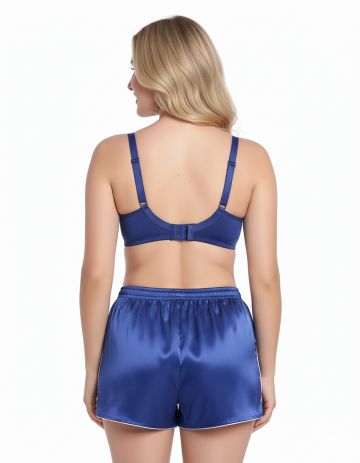 FULL LACE POST SURGICAL BRA WITH POCKETS- BLUE