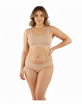 LOSHA NO PANTY LINES LASER CUT BIKINI BRIEF CREAM