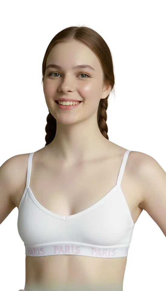 LOSHA TEENS  PACK OF 4 SEAMLESS TRAINING BRAS-BPINK/WHITE/MINT/GREY