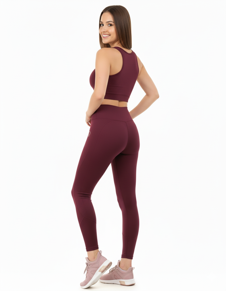 LOSHA POLYESTER MESH TIGHTS-WINE