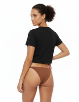Losha Low waist Laser Cut Stylish Panty -Brown