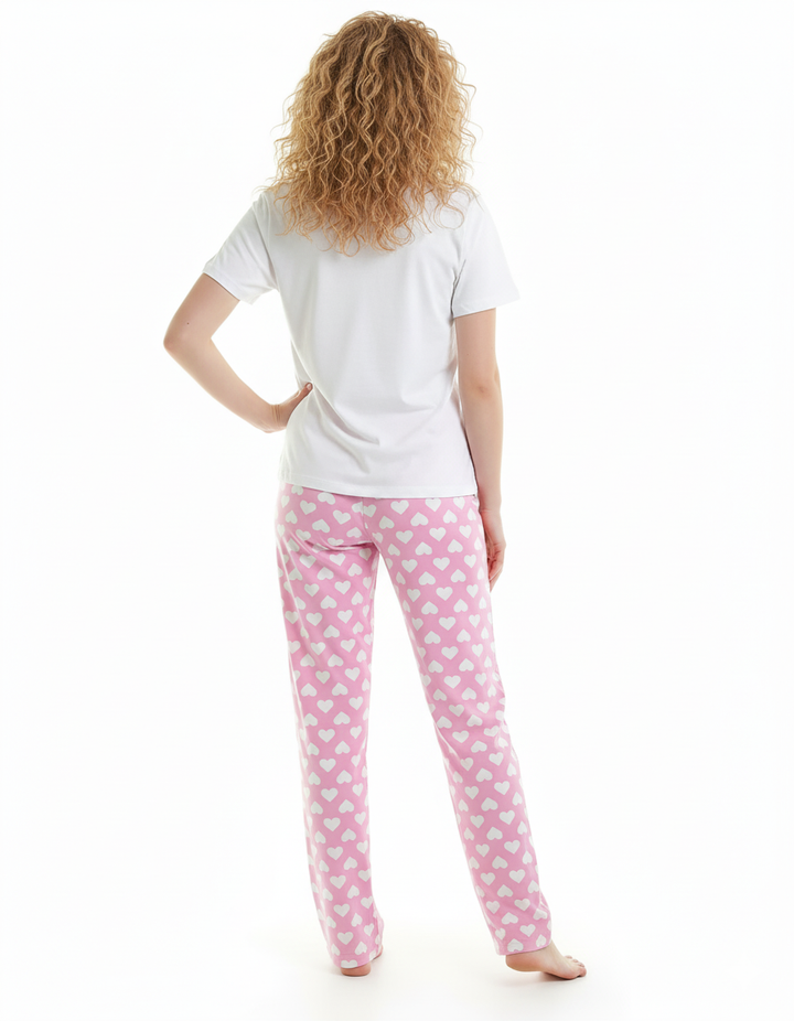 BORN TO SNOOZE TOP & PJ SET - WHITE PINK