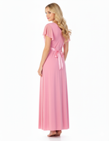 2 PIECE LACY NECK LONG NIGHTY -BABY PINK
