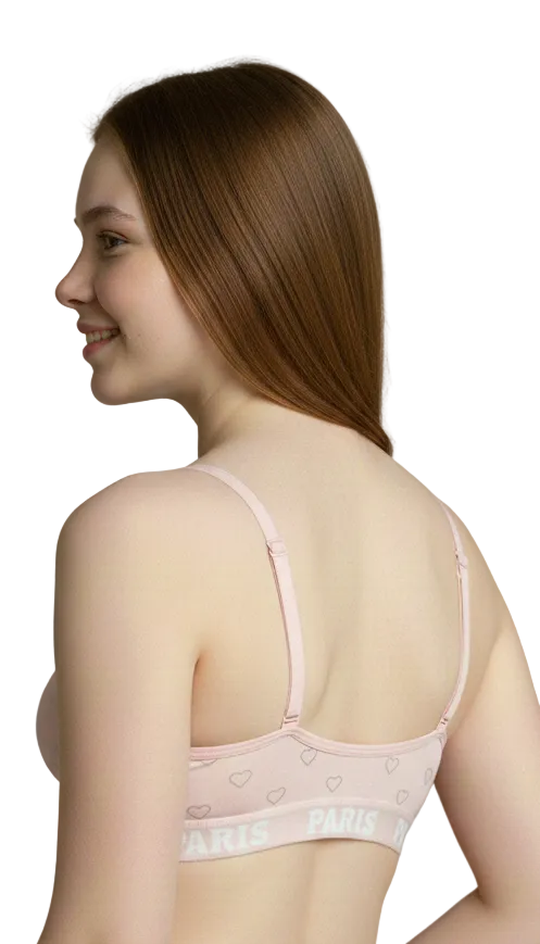 LOSHA TEENS  PACK OF 4 SEAMLESS TRAINING BRAS-BPINK/WHITE/MINT/GREY