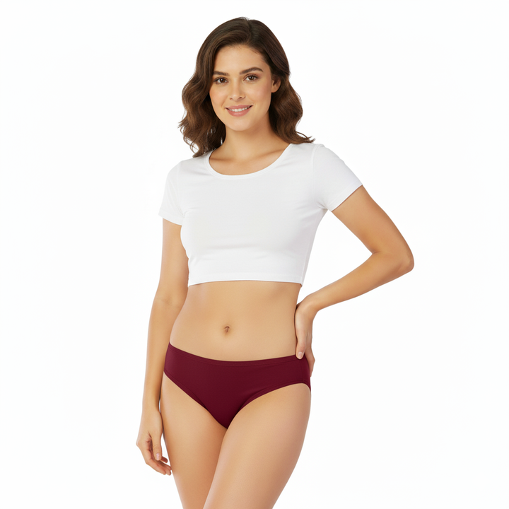 PACK OF 5 SUPER SOFT COTTON STRETCH PRINTED BIKINI BRIEFS -POLKA DOTS