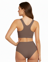 LOSHA LASER CUT SUPER SOFT BRA SET-COFFEE