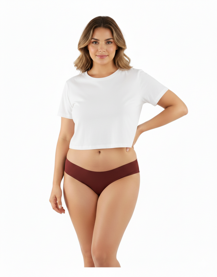 LOSHA NO PANTY LINES LASER CUT BIKINI BRIEF SUN-DRIED TOMATO