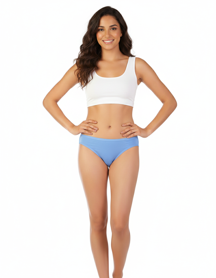 PACK OF 5 SUPER SOFT COTTON STRETCH PRINTED BIKINI BRIEFS -PUMPKIN