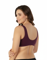 DOUBLE LAYERED MODAL STAY AT HOME / MATERNITY / SLEEP BRA-GRAPE WINE
