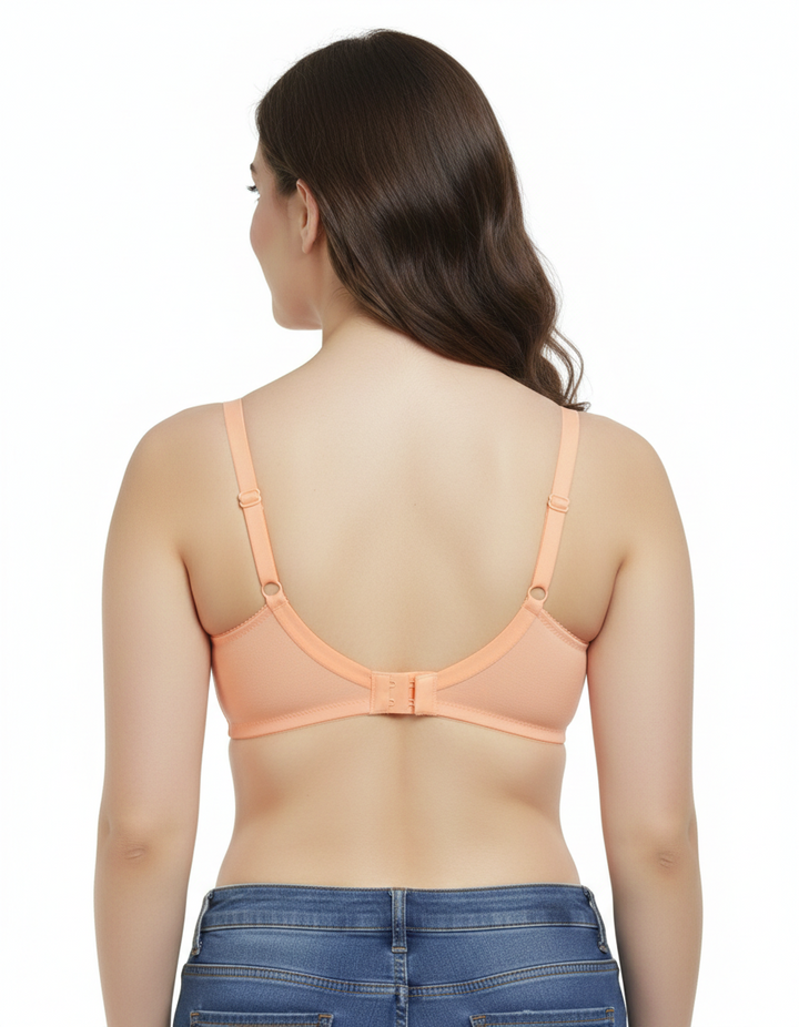 PLUS SIZE SOFT COTTON BRA - SALMON