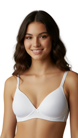 LOSHA GIRL PACK OF 3  NON WIRED LIGHTLY PADDED BRAS-LBLUE/WHITE/LAVENDER