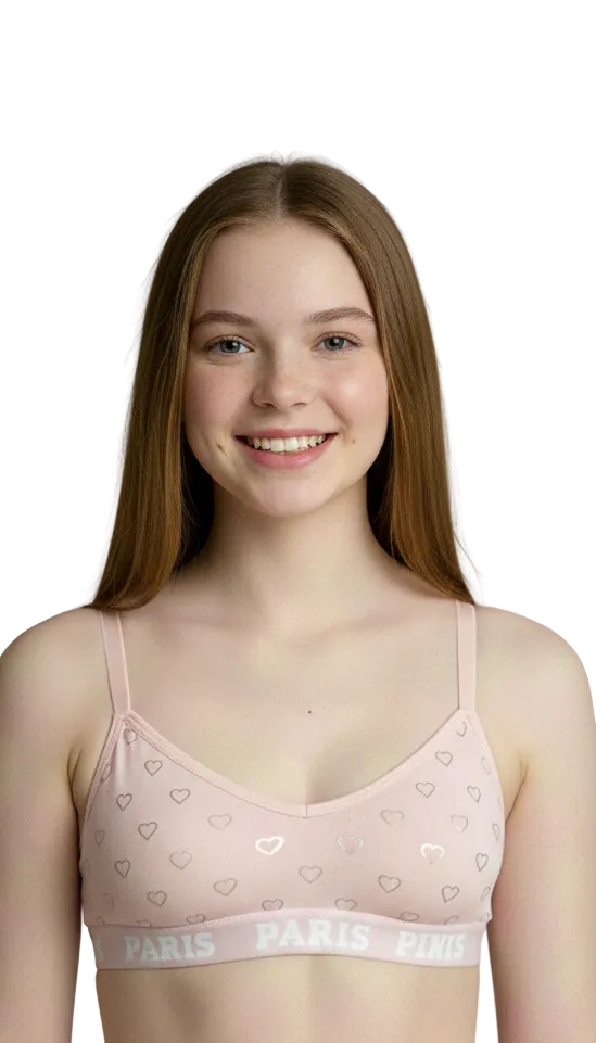 LOSHA TEENS  PACK OF 4 SEAMLESS TRAINING BRAS-BPINK/WHITE/MINT/GREY