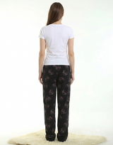 STRAIGHT LEG FLEECE SLEEP PANT-BLACK