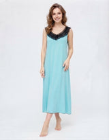 Losha Lace Neck full length nighty with thong