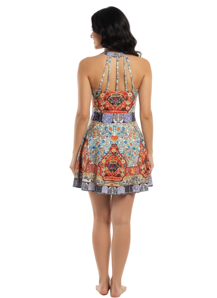 Losha Ethnic Print Tankini Shorts Set