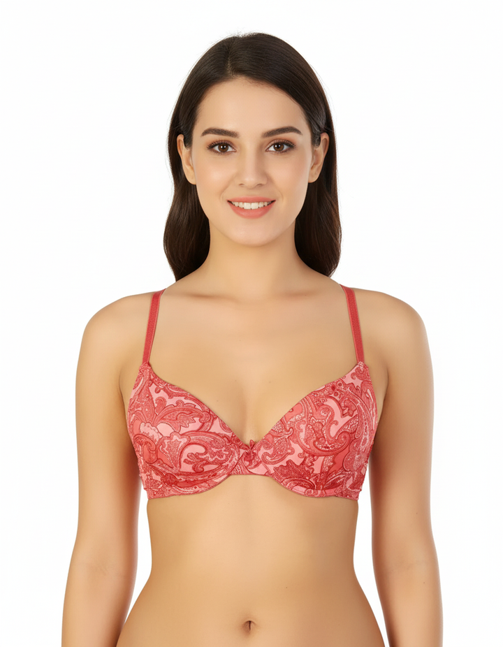 Pack of 3 Microfiber Wired Pushup T-Shirt Bras-Dusty Cedar