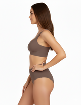 LOSHA LASER CUT SUPER SOFT BRA SET-COFFEE