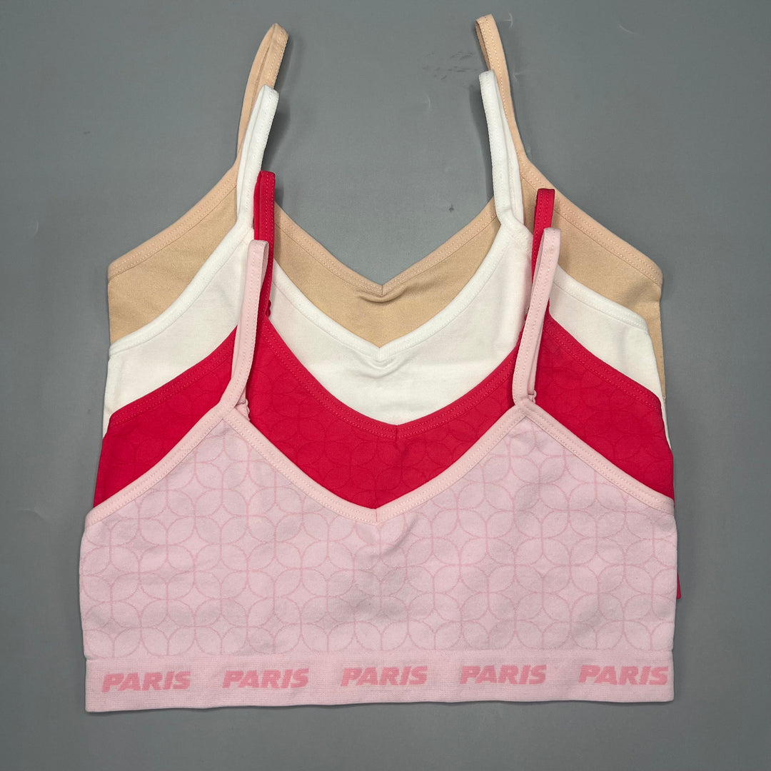 LOSHA TEENS  PACK OF 4 SEAMLESS TRAINING BRAS-VPINK/SKIN/WHITE/BPINK