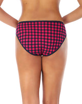 LOSHA SUPER SOFT COTTON STRETCH PRINTED BIKINI BRIEF -CHECK PRINT