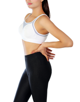 Losha cotton double layered medium to high impact sports bra-White