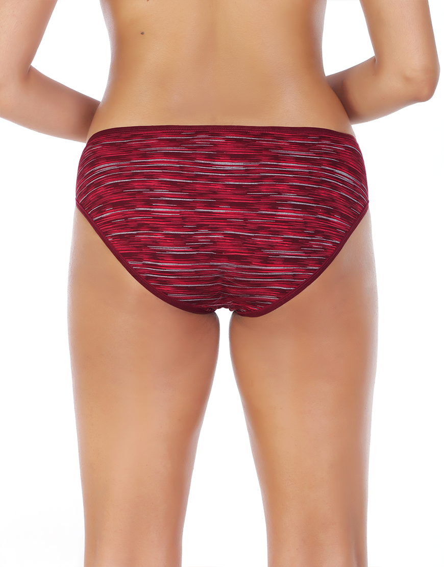 LOSHA SUPER SOFT COTTON STRETCH PRINTED BIKINI BRIEF -RED