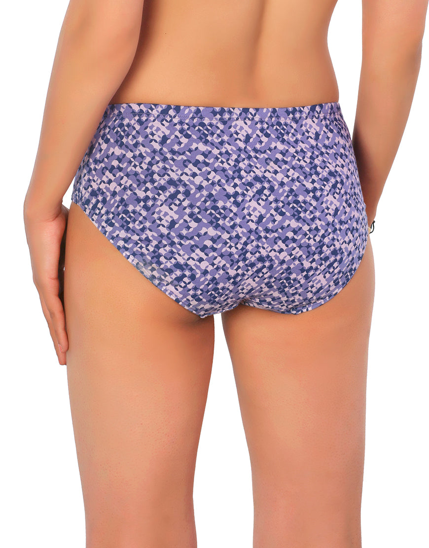 LOSHA COTTON BIKNI BREIF WITH DIAMOND GEOMETRIC-PURPLE PRINT