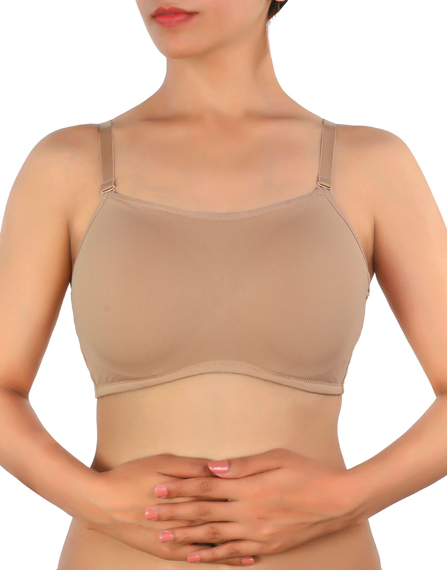 LOSHA LIGHTLY PADDED SUPPER SUPPORT WIRED CAMI STYLE T-SHIRT BRA -SKIN
