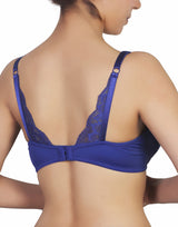 Wireless Go To T-Shirt Bra With a Touch Of Lace-BLUE DEPTHS