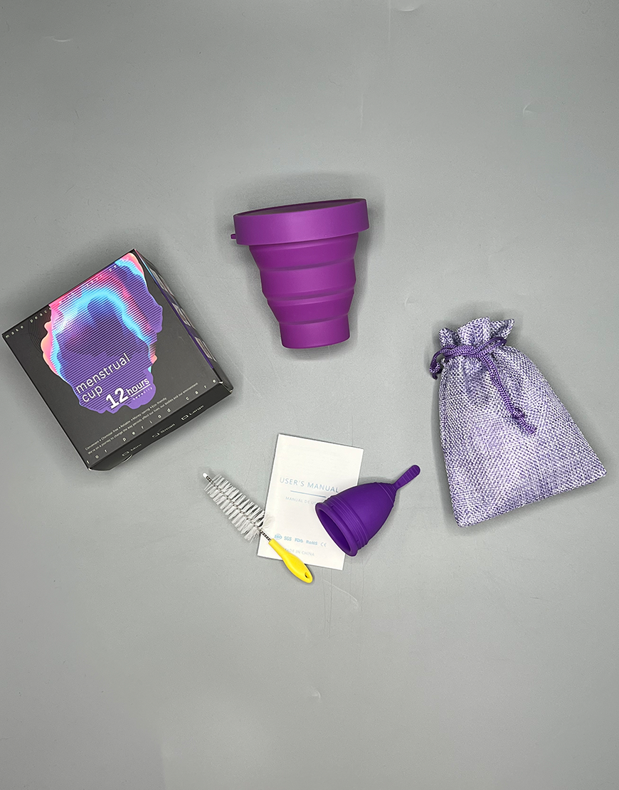 MENSTRUAL CUP KIT WITH BRUSH-PURPLE