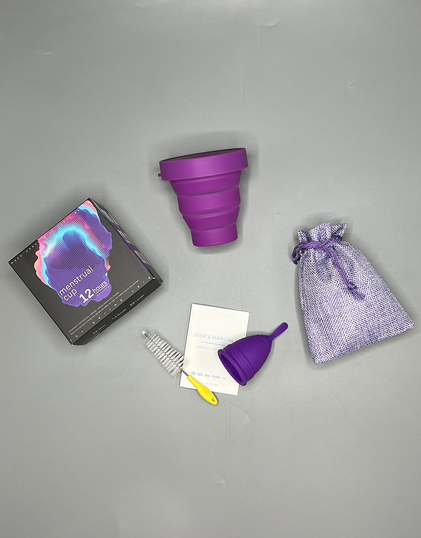 MENSTRUAL CUP KIT WITH BRUSH-PURPLE