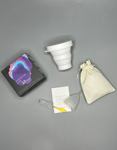 MENSTRUAL CUP KIT WITH BRUSH-WHITE