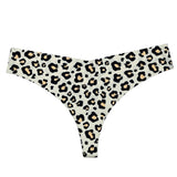 Laser Cut Thong Panty Cheeta Print-CARAMEL