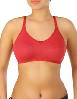 DOUBLE LAYERED NON-PADDED NON-WIRED MULTIWAY COTTON BRA - CHERRY